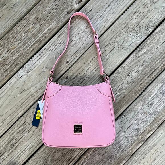 Dooney & Bourke Lucca Pale Pink Pebbled Leather Crossbody Bag. NEW - Picture 4 of 13